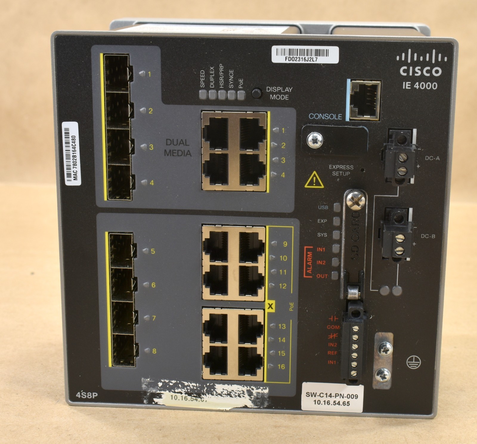 Cisco  IE-4000-4S8P4G-E, 4000 Series 12 Port Ethernet Industrial Switch
