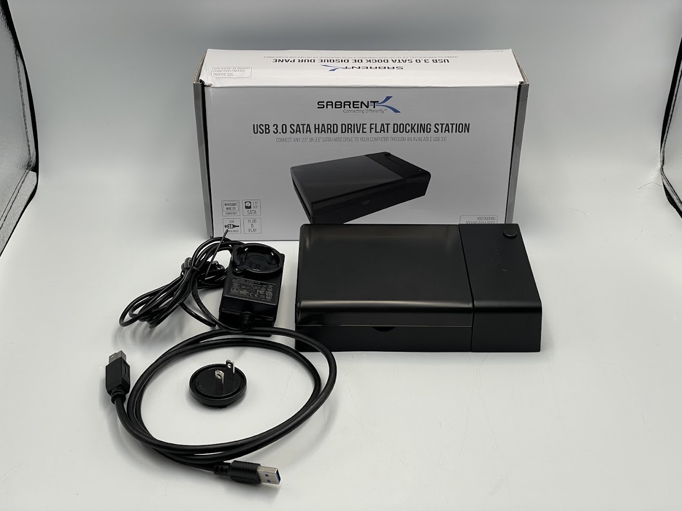 Sabrent USB 3.0 to SATA External Hard Drive Lay-Flat Docking Station Sabrent USB 3.0 to SATA External Hard Drive Lay-Flat Docking Station