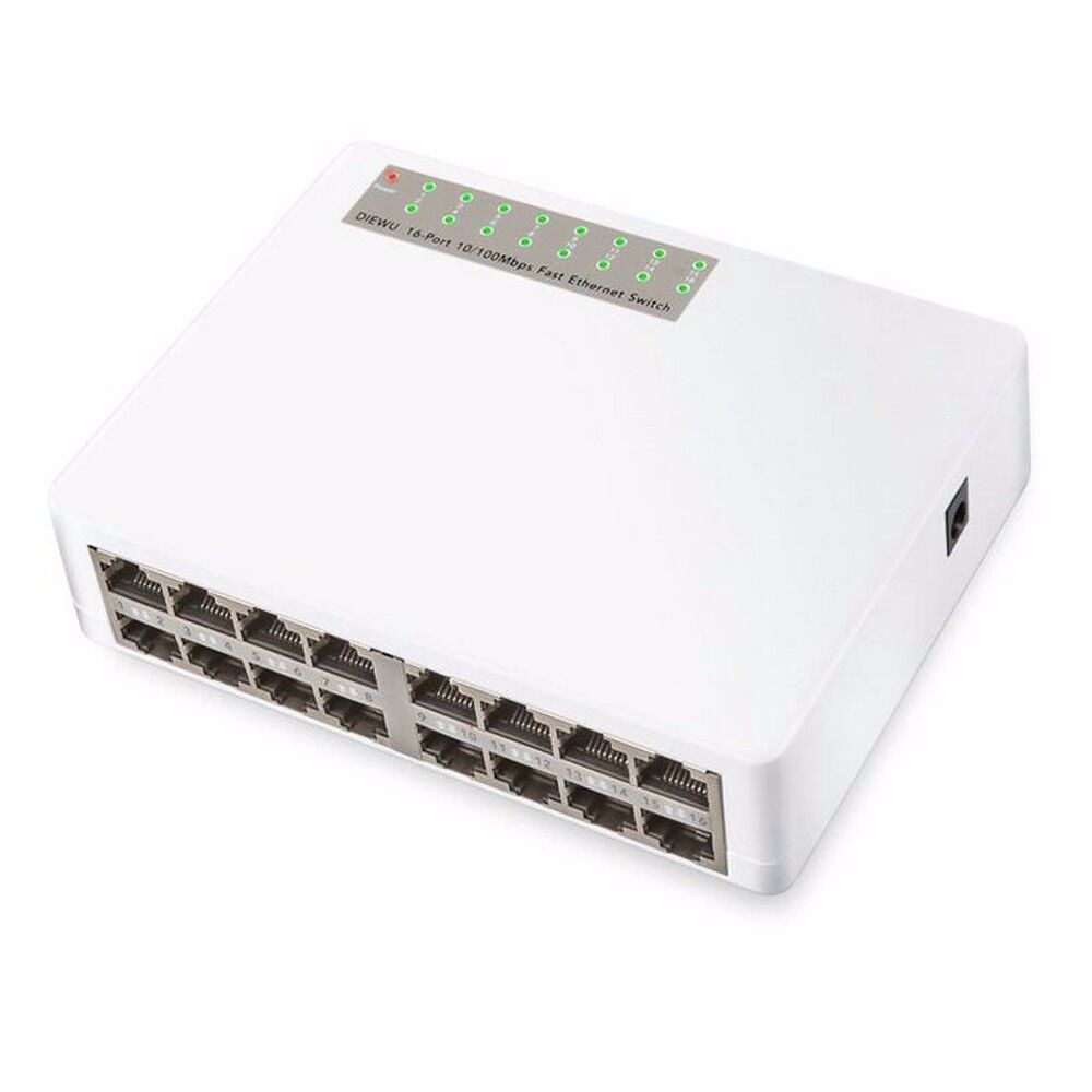 16 Ports Fast Ethernet LAN RJ45 Vlan 10/100Mbps Network Switch Switcher Hub