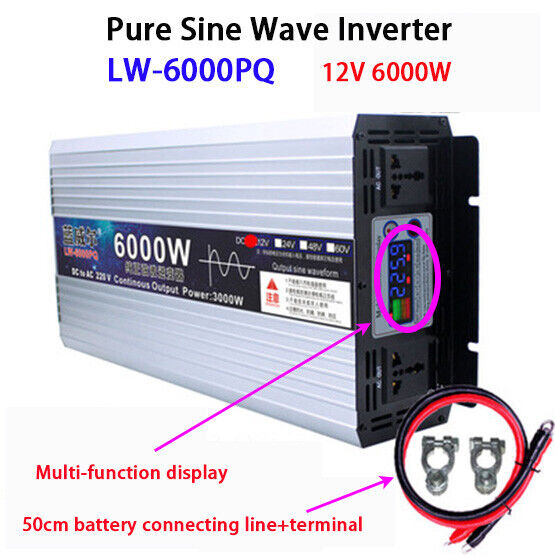 LW-6000PQ Pure Sine Wave Inverter 6000W DC12V 24V 48V 60V To AC 220V Brand New