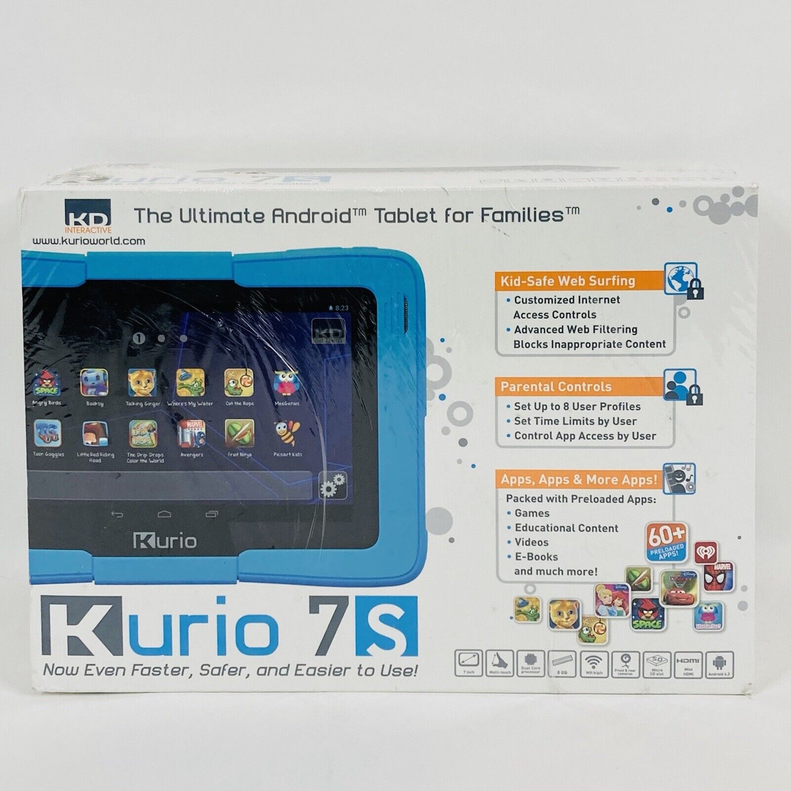 Kurio 7S Tablet C13000 Bundle w/Blue Cover Ultimate Family Tablet *New Sealed*