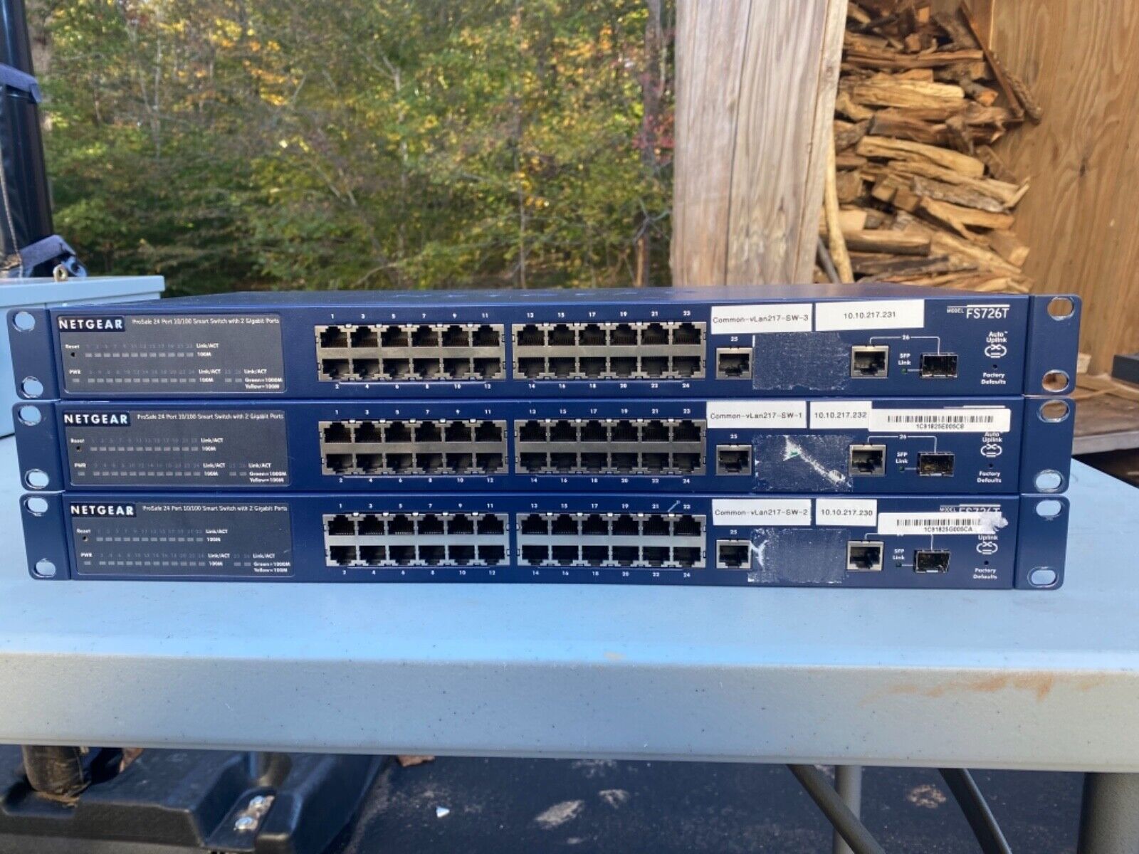 Lot of 3 Netgear ProSafe FS726TP 24 Port Network Switch