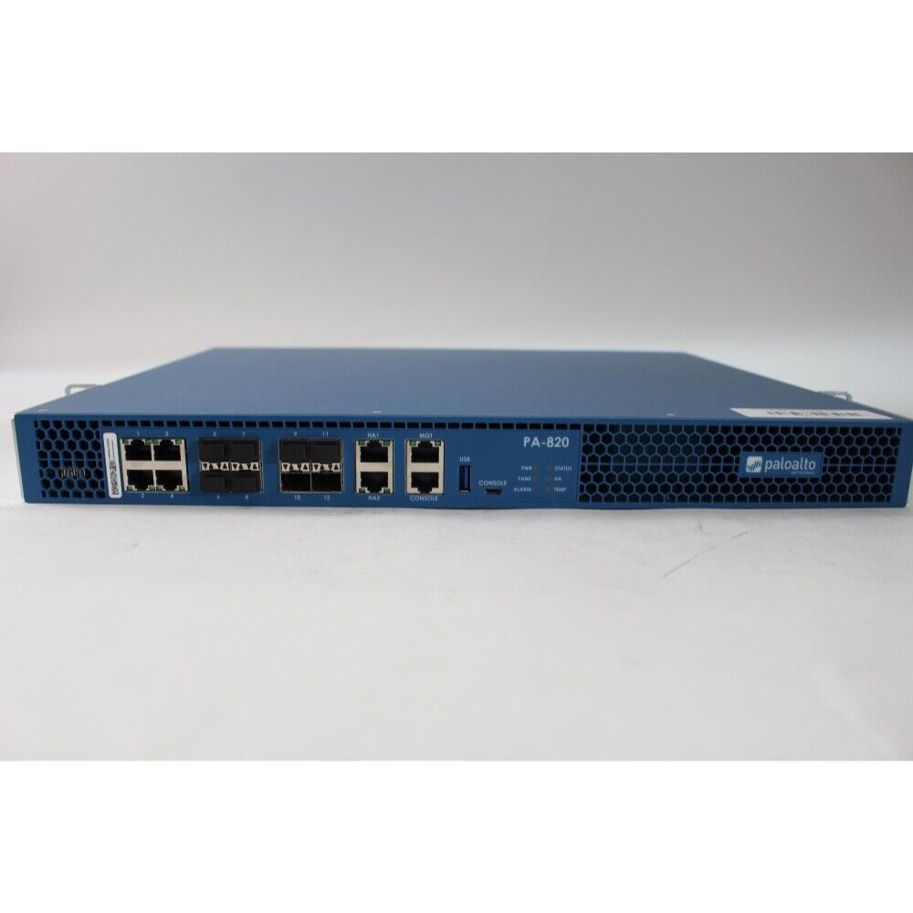Palo Alto Networks PA-820 Network Security Appliance Firewall - Tested