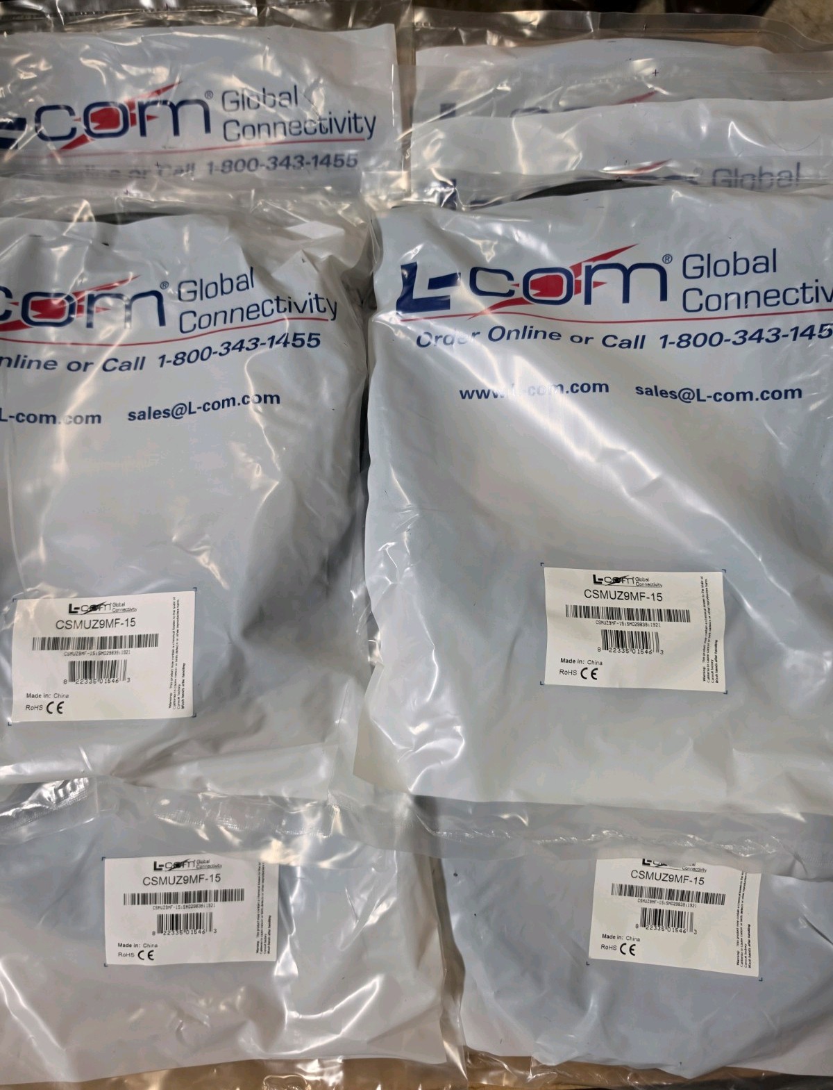 L-com CSMUZ9MF-15 LSZH D-Sub Cable DB9 Male to Female 15 ft RS-232 Lot of 10. L-com CSMUZ9MF-15 LSZH D-Sub Cable DB9 Male to Female 15 ft RS-232 Lot of 10.