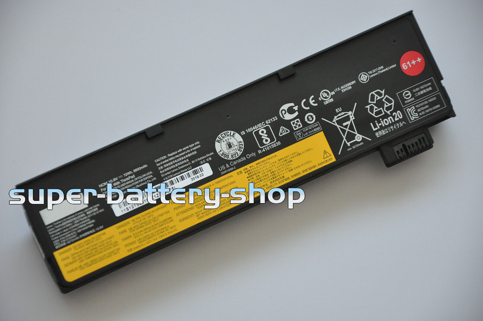 USA new 61++ OEM 72Wh 01AV423 01AV427 battery For Lenovo ThinkPad T470 T480 T580