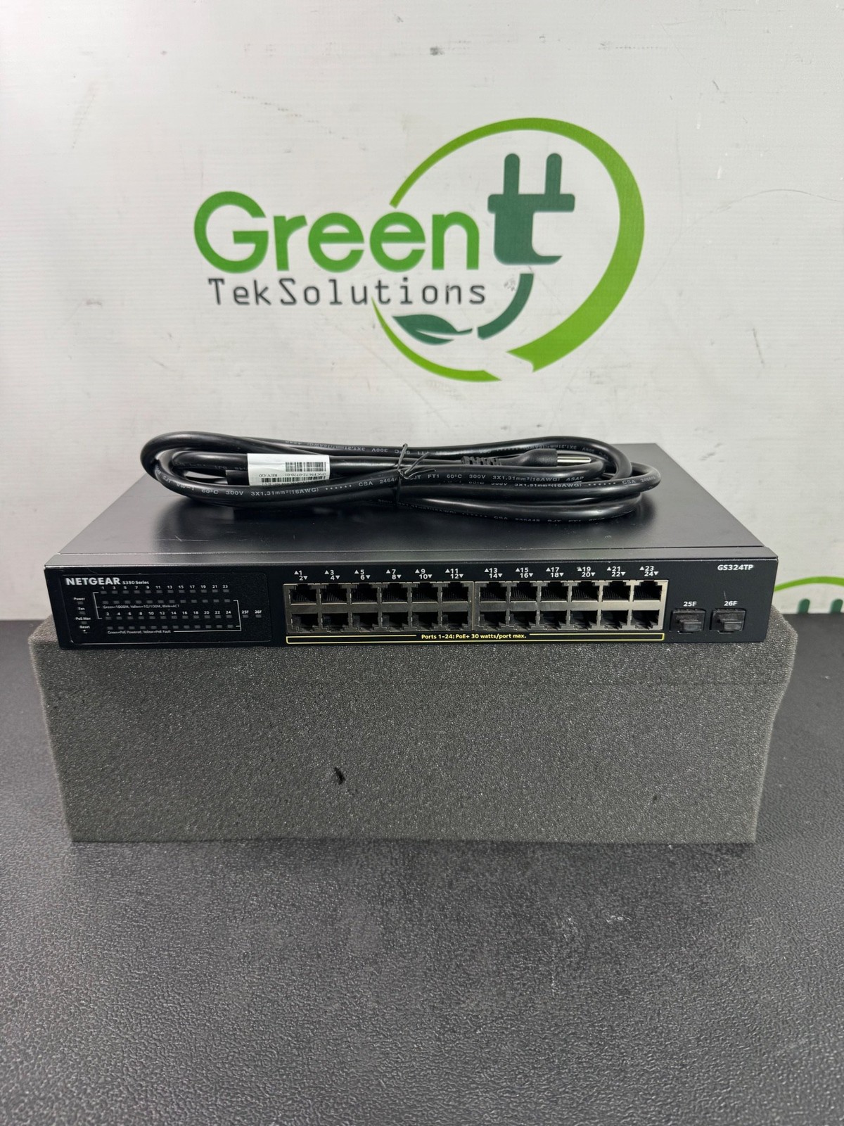 NETGEAR S350 GS324TP V1 24-Port Gigabit PoE+ Smart Switch 2 SFP - NO RACK EARS