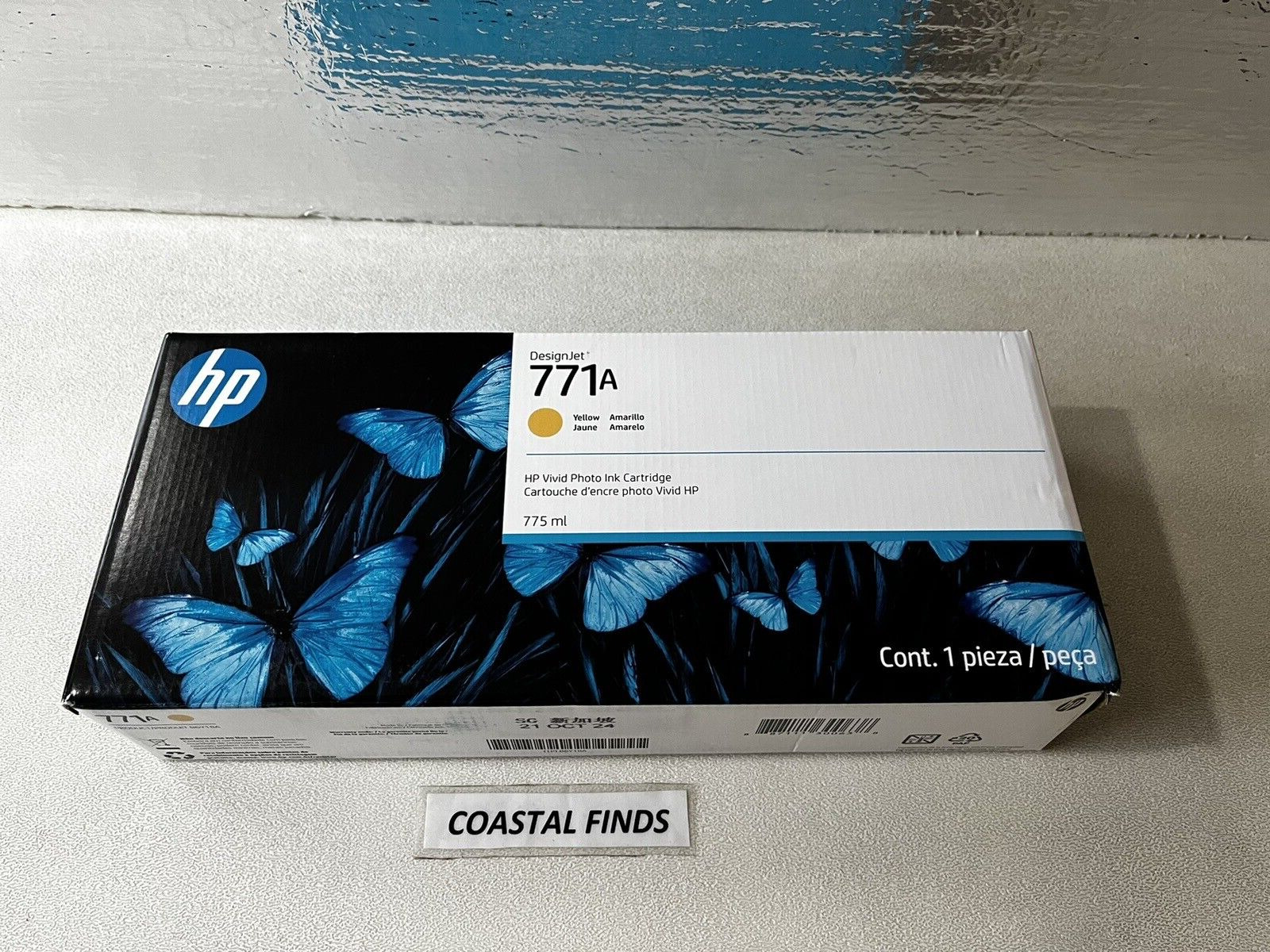 HP 771A Yellow Ink Cartridge B6Y18A OEM NEW Sealed Current 2025 Date Z6200 Z6600