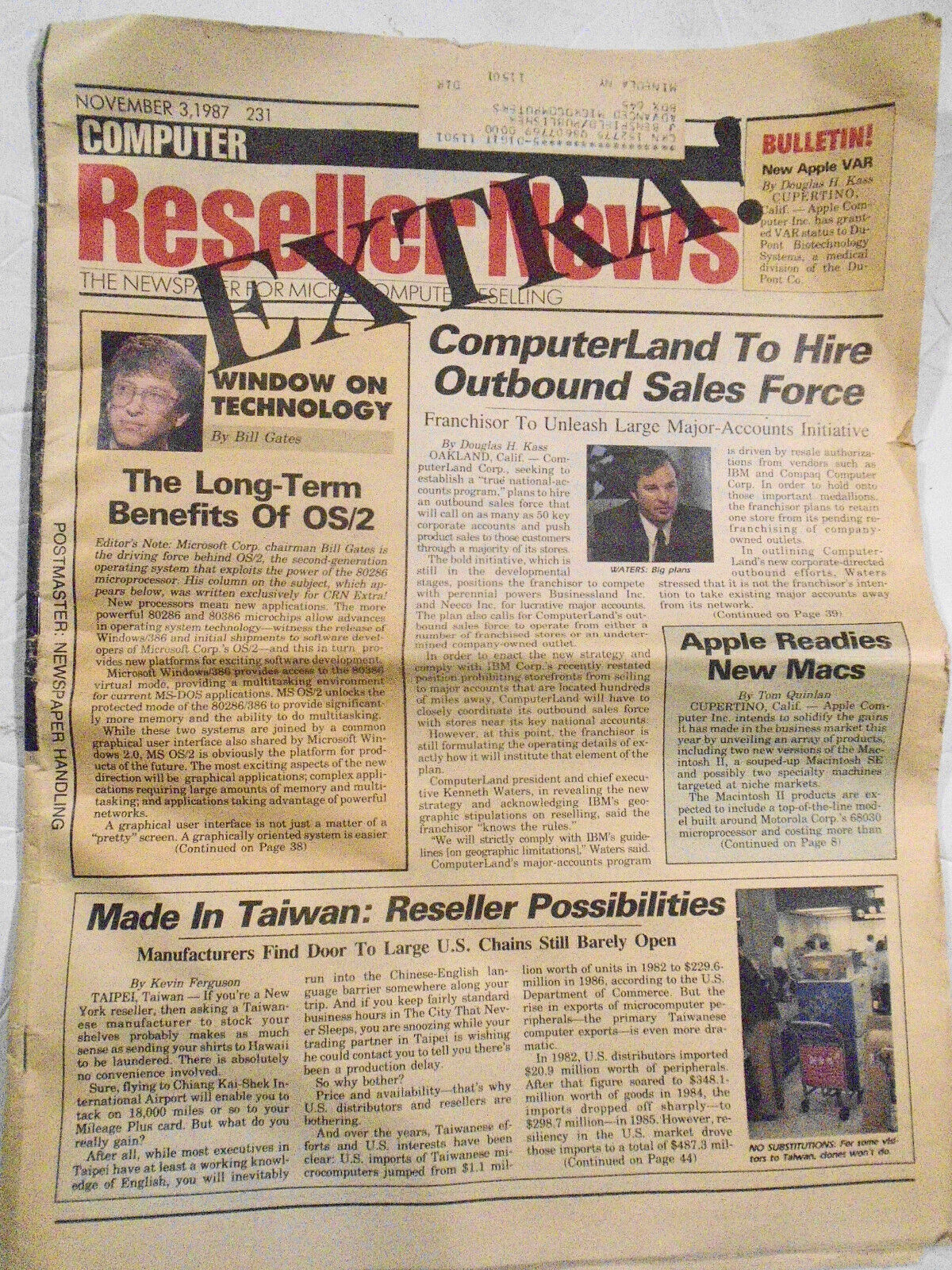 Computer Reseller News Extra, November 3, 1987