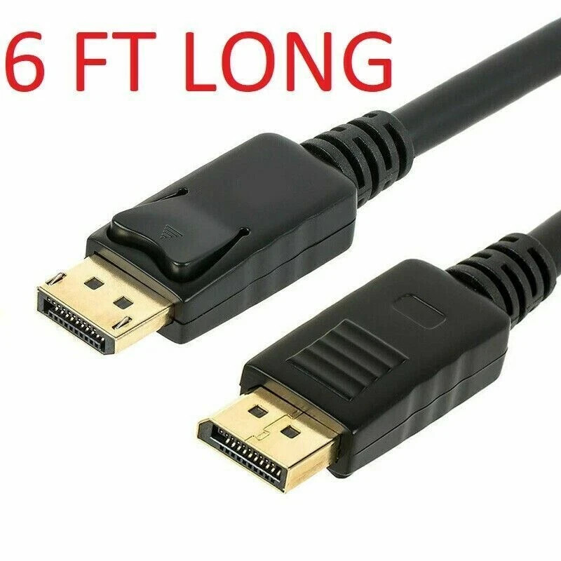 LOT Display port to Display Port  DP Male to Male Cord 4K HD w Latches 6/10/15FT