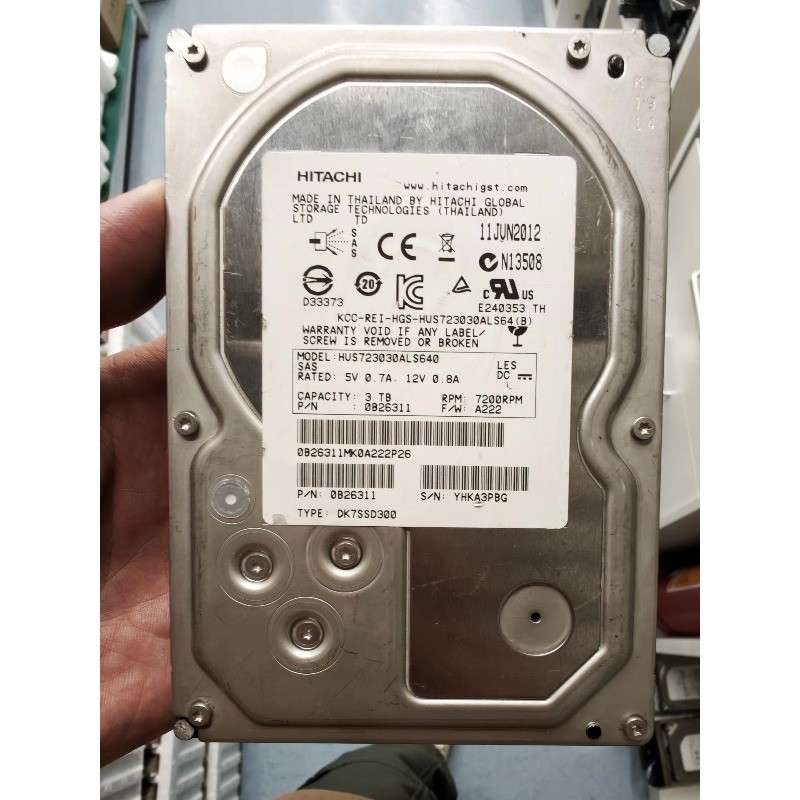 Hitachi HUS723030ALS640 3TB 7.2K RPM SAS 3.5\