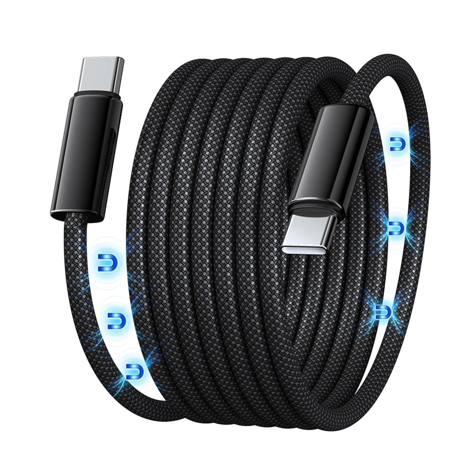 BWGI USB-C 240W Magnetic Coiled ⚡️ Fast Charging Cable (1.5 m,4.92 ft) ⚡️