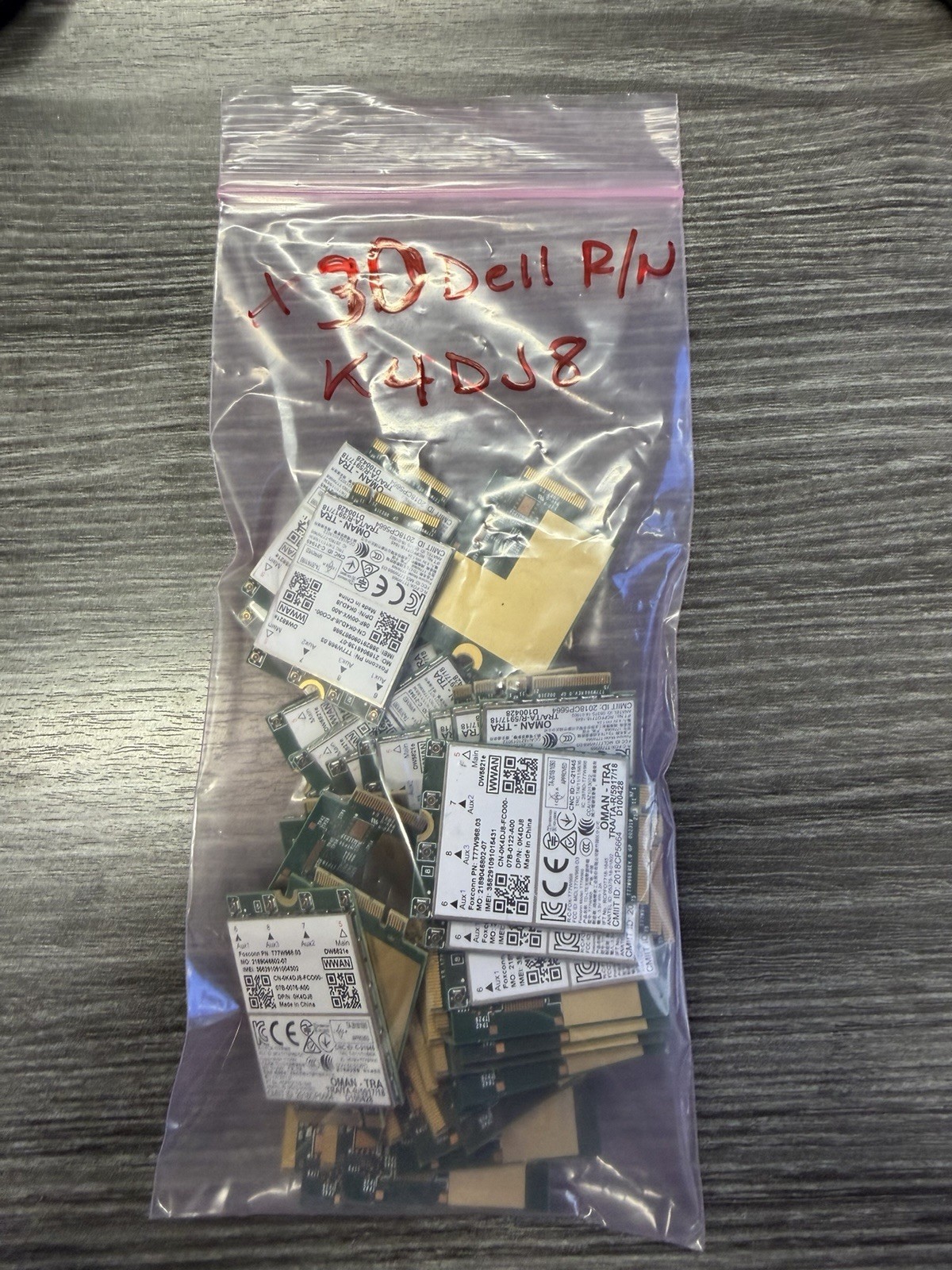 LOT OF 30 Dell Latitude 5420 5424 7424 Snapdragon X20 LTE 4G Wireles Card K4DJ8 LOT OF 30 Dell Latitude 5420 5424 7424 Snapdragon X20 LTE 4G Wireles Card K4DJ8