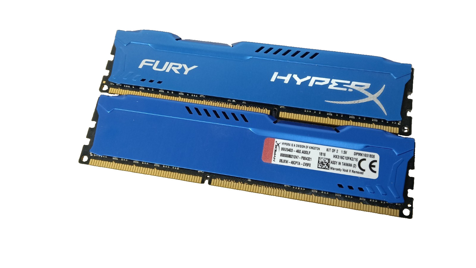 HX316C10FK2/16 Kingston HyperX FURY Blue Series 16GB Kit 2x8GB PC3-12800 Dimm