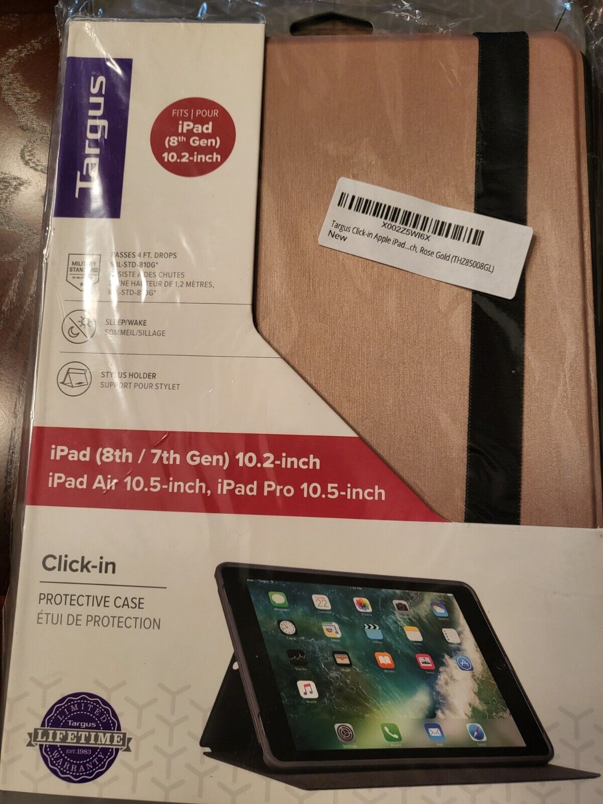 Targus Click-in Apple iPad Case for iPad (7/8/9th Gen) 10.2-inch, iPad Air 10.5-