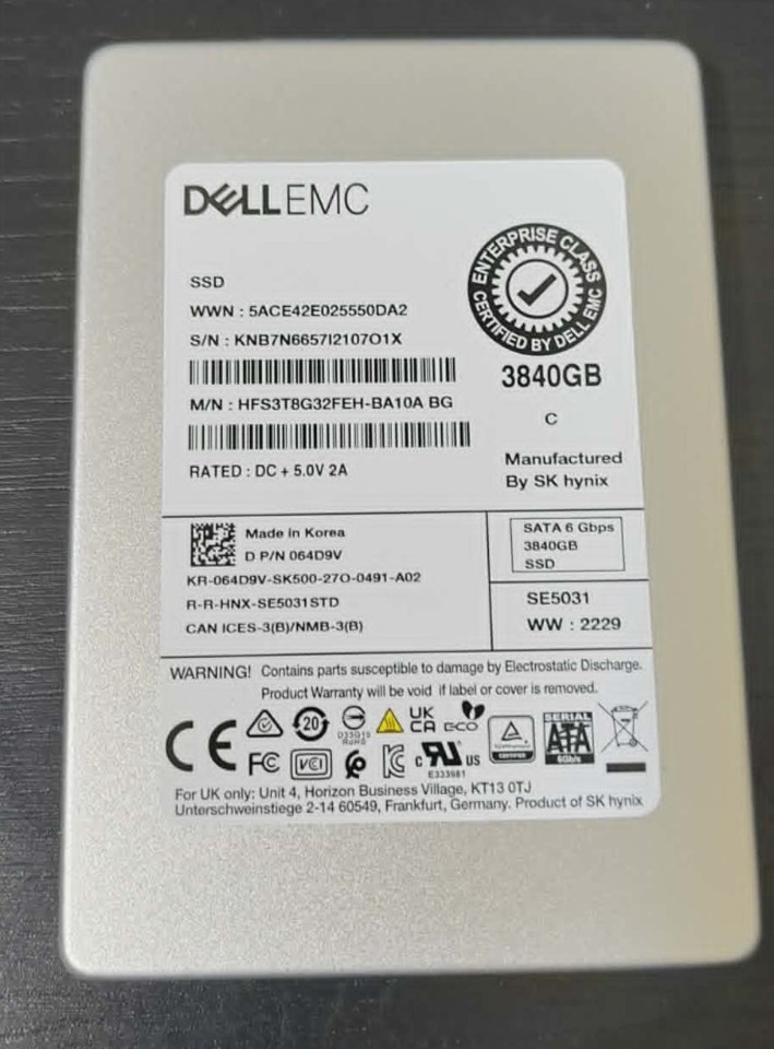 SSD Hard Drive 3.8 TB SSD Hard Drive 3.8 TB