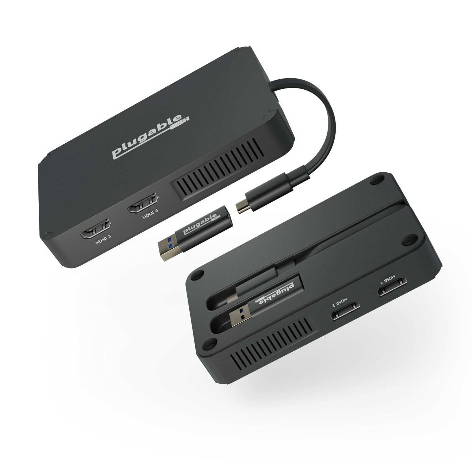 Plugable 4x HDMI Multi Monitor Adapter, USB 3.0 or USB C to HDMI Adapter