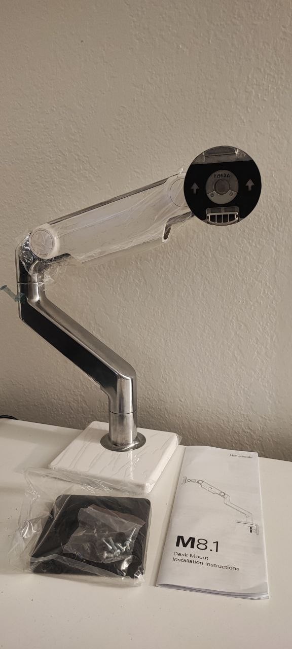 Humanscale M8.1 Display Metallic Active Holder - White