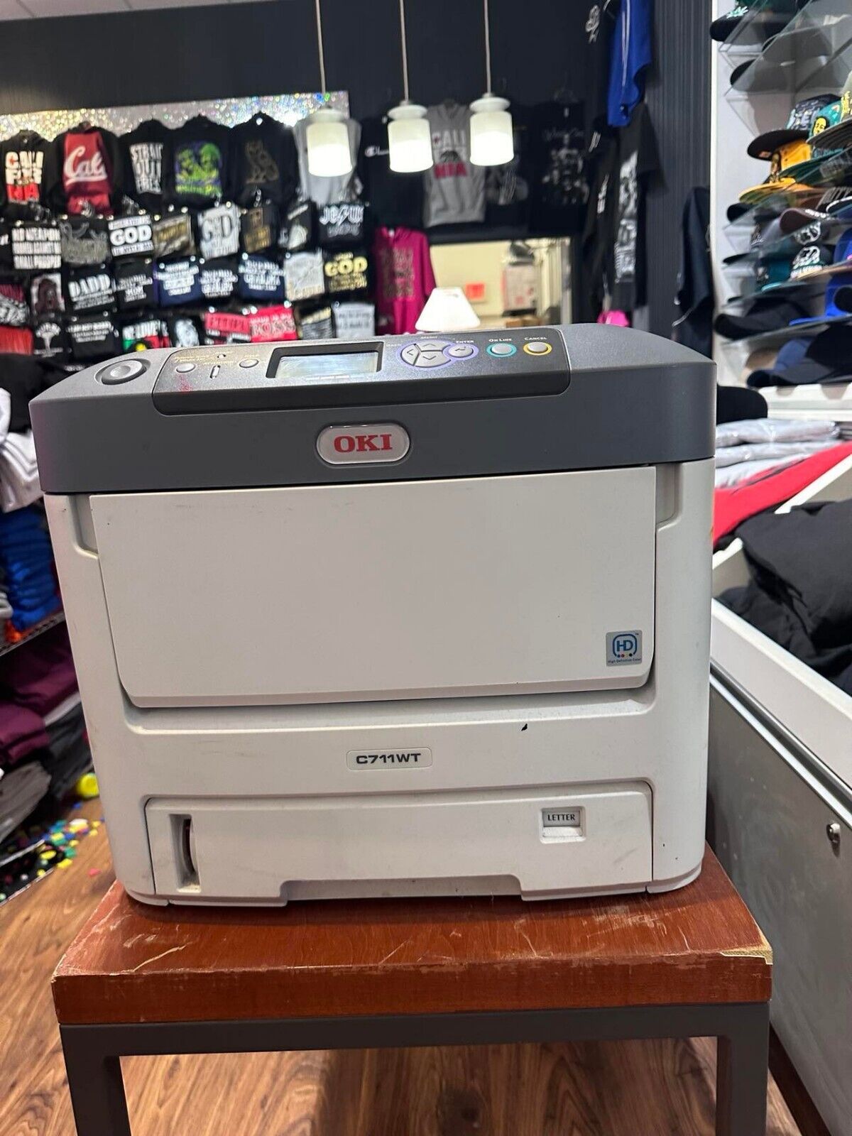 OKI c711wt White toner printer for Custom Printing.