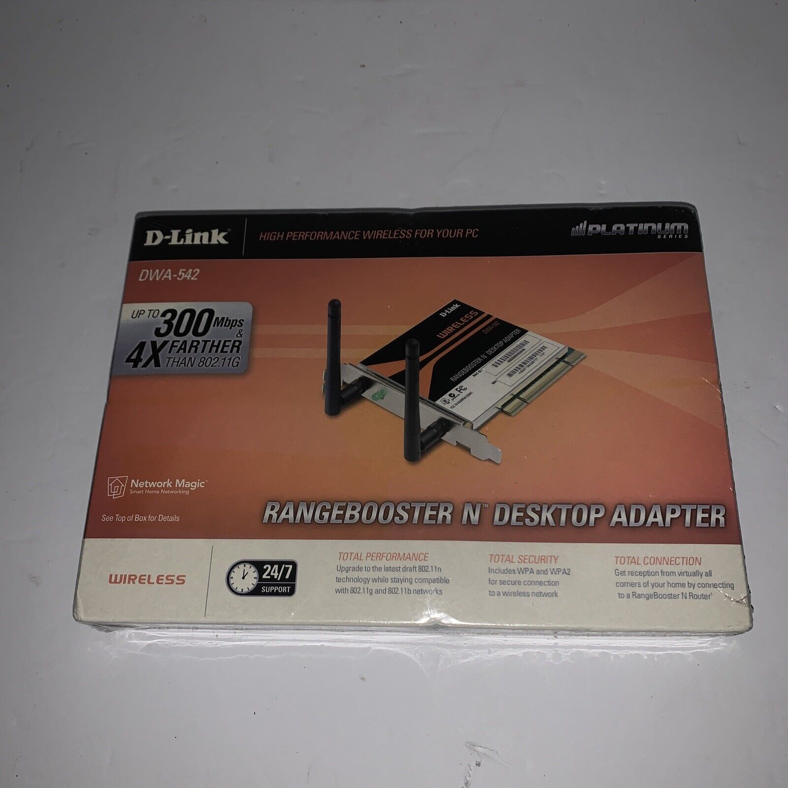 D-Link RangeBooster Wireless N USB Adapter DWA-542 PC Wireless- NEW Sealed