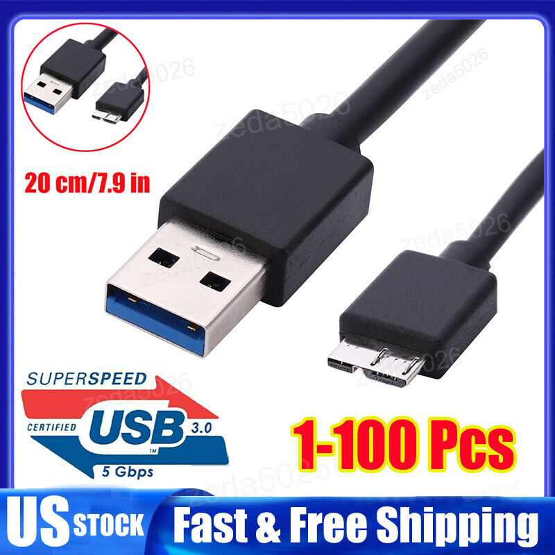 LOT High Speed Micro Usb 3.0 To Micro B Male Cable for External Hard Drive Disk 