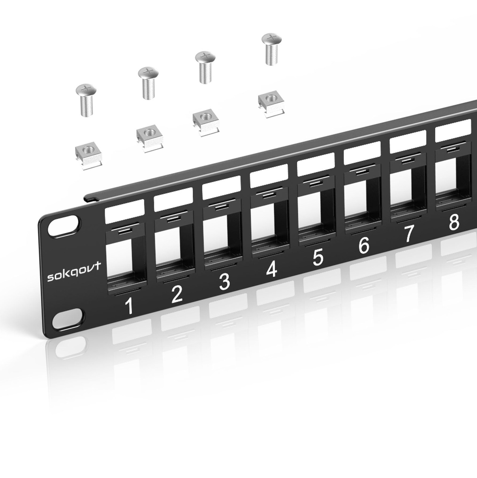 Sokqovt 24 Port Blank Keystone Patch Panel with Snap-in 24 Port, Black Sokqovt 24 Port Blank Keystone Patch Panel with Snap-in 24 Port, Black