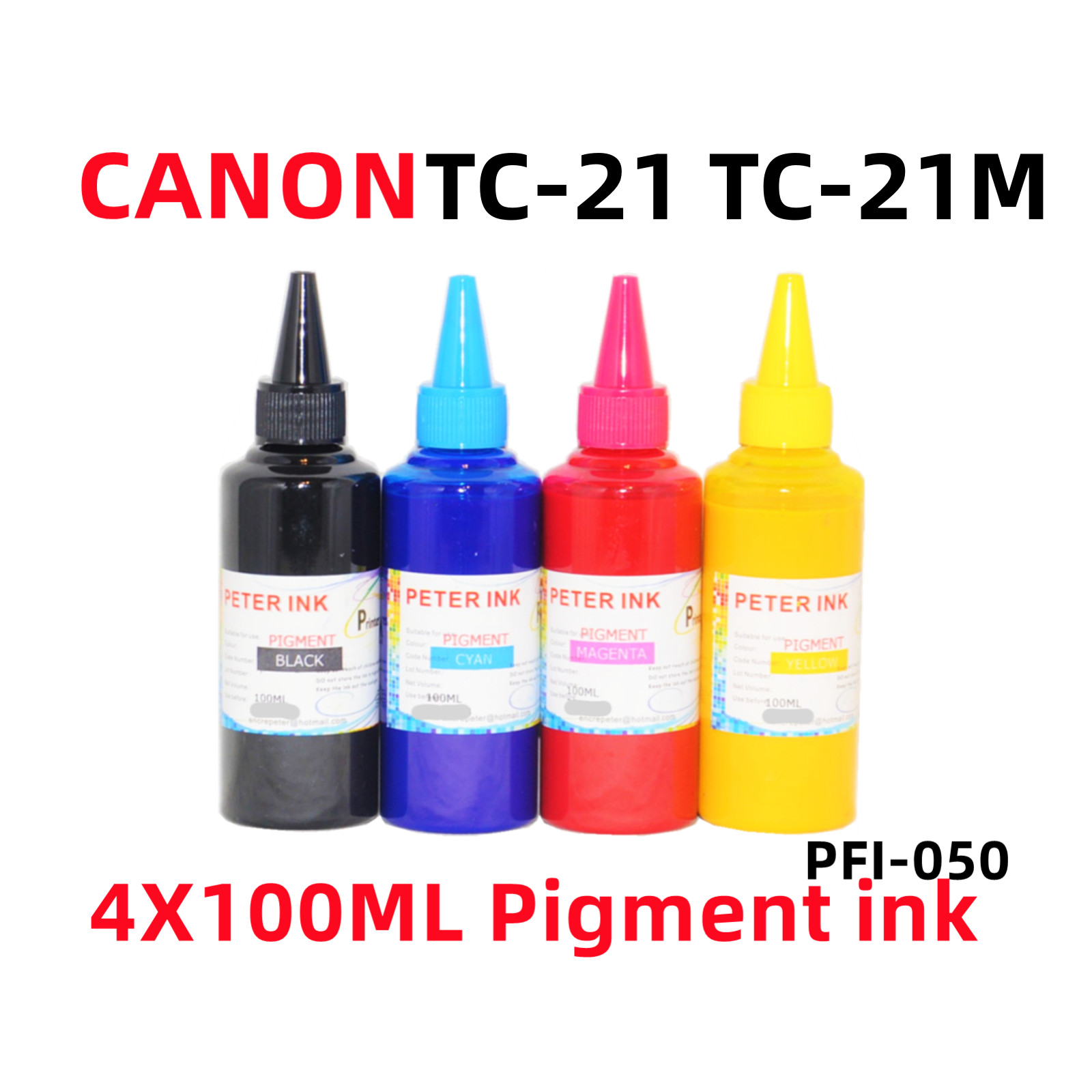 4X100ML Pigment Ink refills CANON imagePROGRAF TC-21 TC-21M PFI-050 4X100ML Pigment Ink refills CANON imagePROGRAF TC-21 TC-21M PFI-050