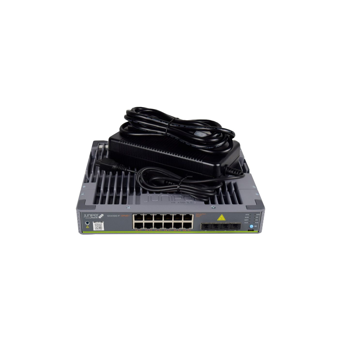Juniper EX4100-F-12P Switch 12x 1GbE PoE 2x 10GbE Uplinks 4x 10GbE Stack Ports Juniper EX4100-F-12P Switch 12x 1GbE PoE 2x 10GbE Uplinks 4x 10GbE Stack Ports