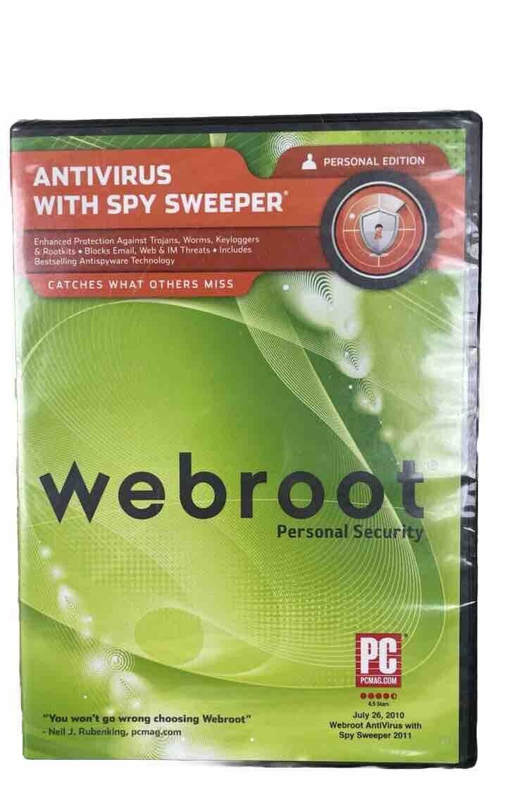 NEW 2011 Webroot Antivirus with Spy Sweeper (PC, Personal Edition) Sealed 