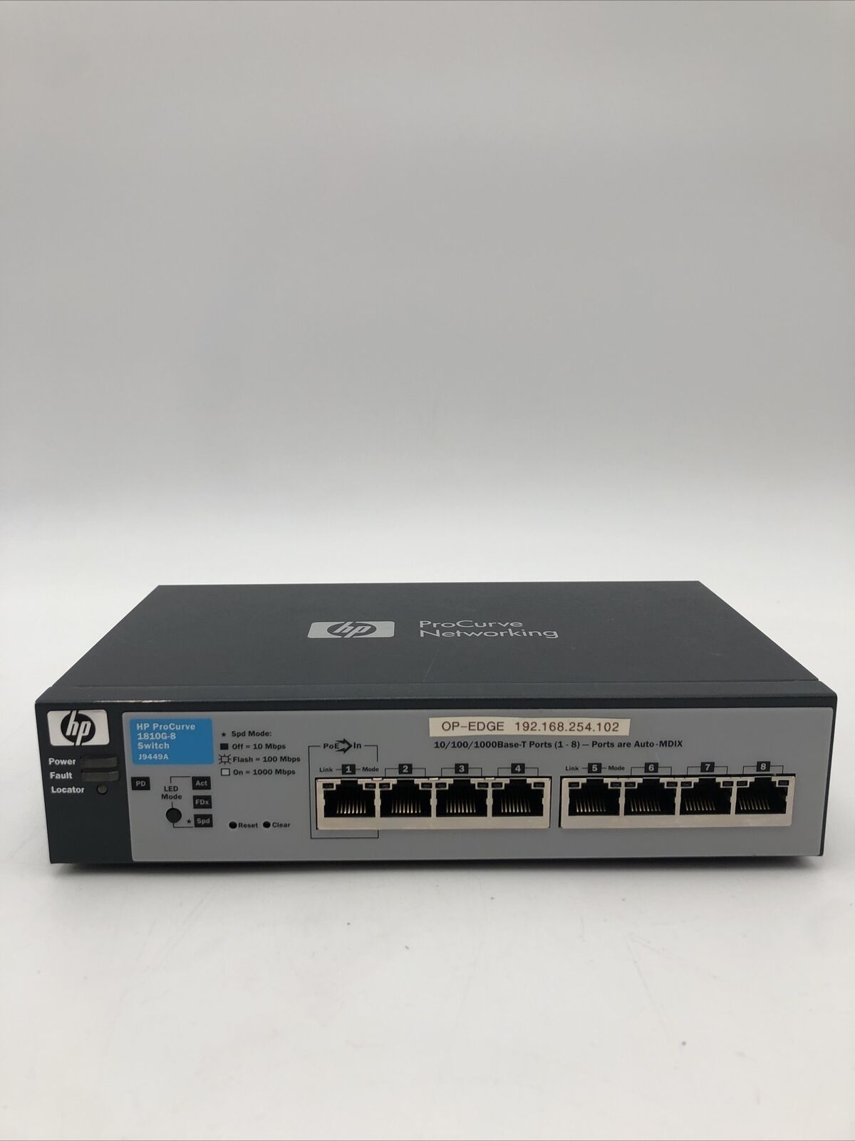HP ProCurve  1810G-8 Networking Switch J9449A READ