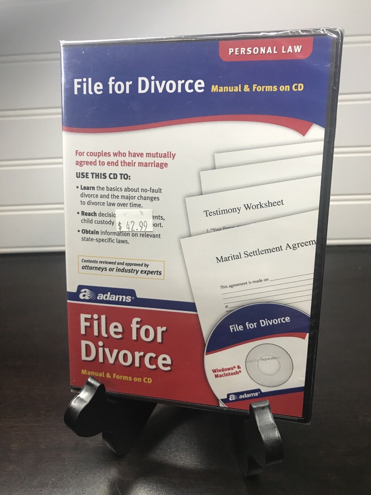 Adams File For Divorce CD, Manual and Forms on CD (ALC601) NEW **SEALED**