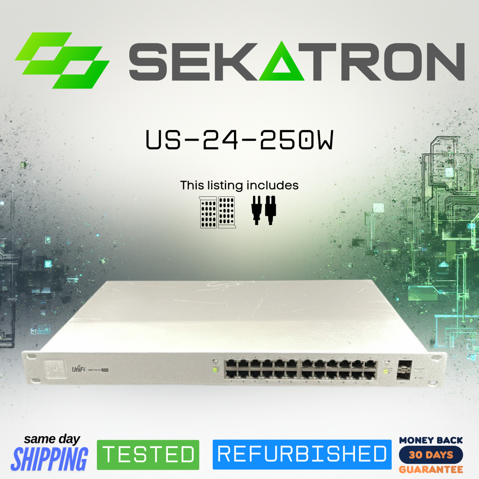 🔀 Ubiquiti US-24-250W 24× Gigabit • 250W PoE+ • UniFi Managed Switch ⚡Fast Ship