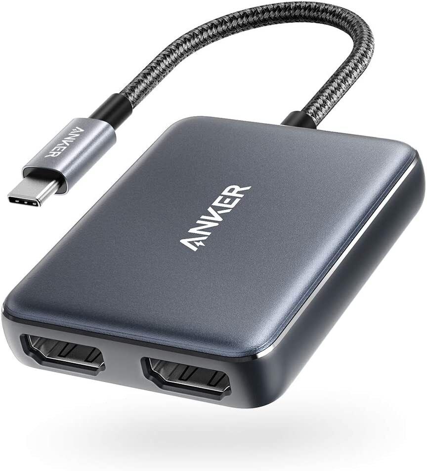 Anker USB C to Dual HDMI Adapter Dual 4K Display Hub Portable for MacBook/iPad
