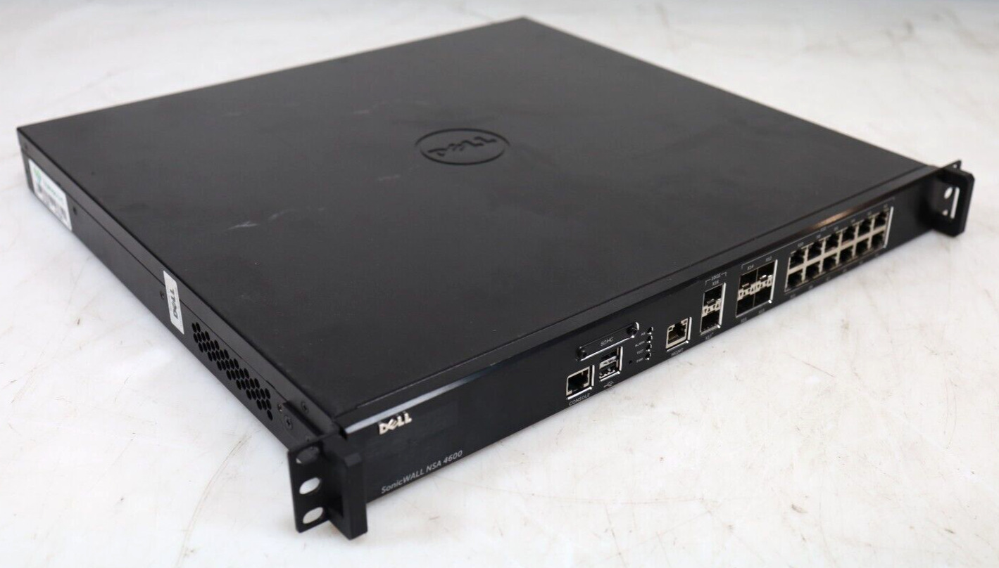 Dell SonicWall NSA 4600 Firewall Network Security Appliance 1RK26-DA3