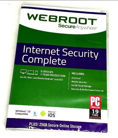 Webroot Internet Security Complete | 1 YR | 5 PC/MAC