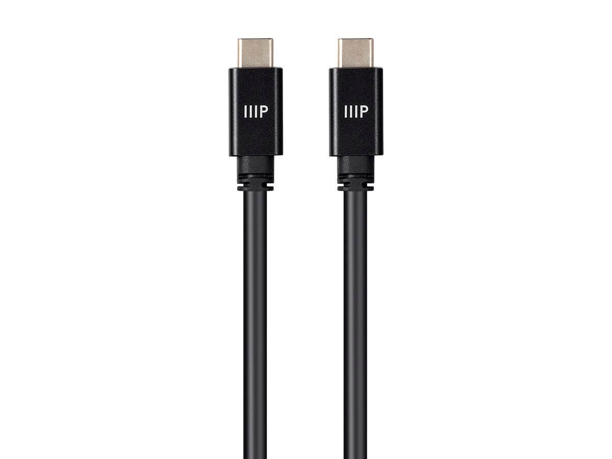 Monoprice Ultra Compact USB Type-C 3.2 Gen2 Cable - 1m (3.3ft) - Black, 10Gbps