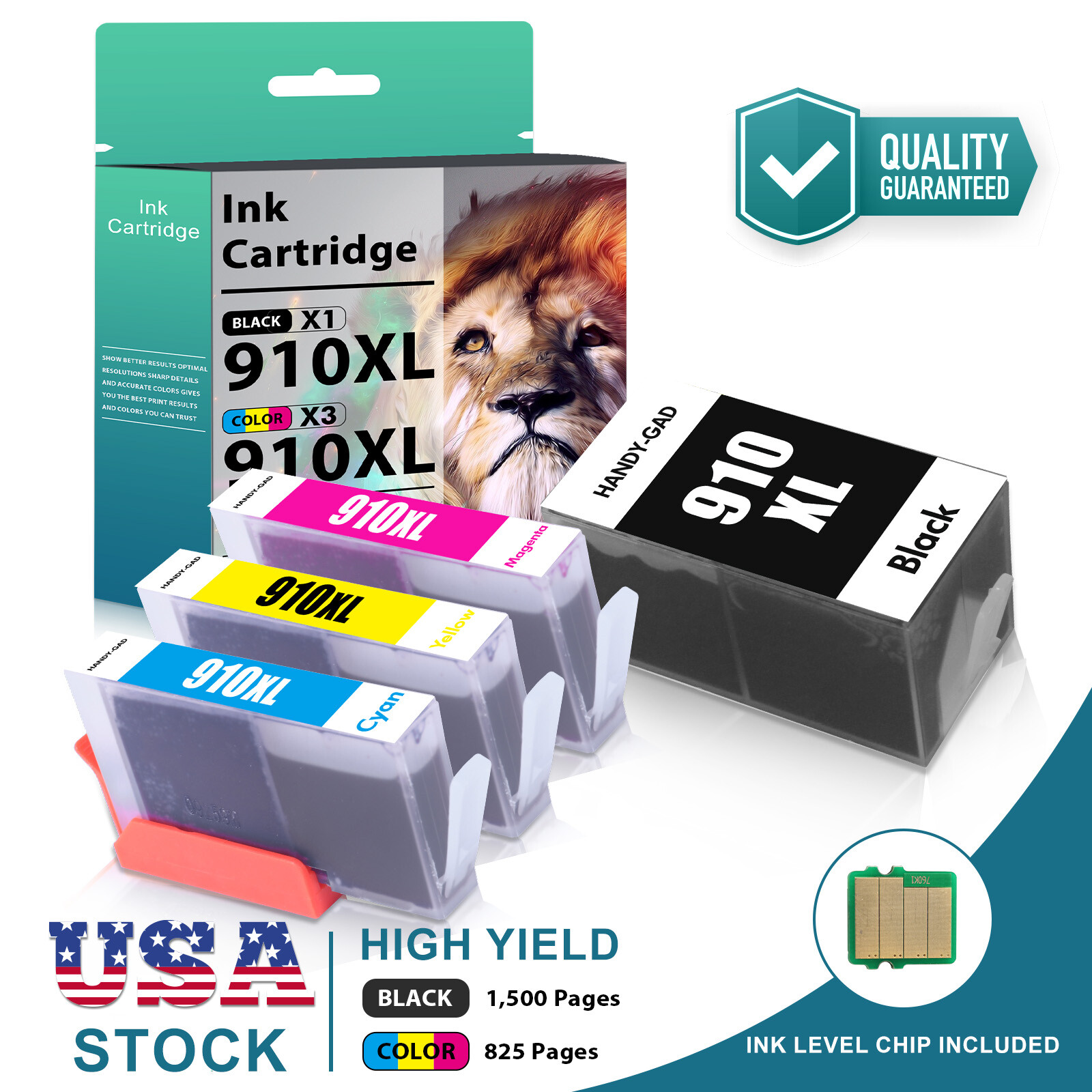 4 PK 910XL Ink Cartridge for HP OfficeJet Pro 8020 8025 8025e 8015 8015e 8035 e 4 PK 910XL Ink Cartridge for HP OfficeJet Pro 8020 8025 8025e 8015 8015e 8035 e