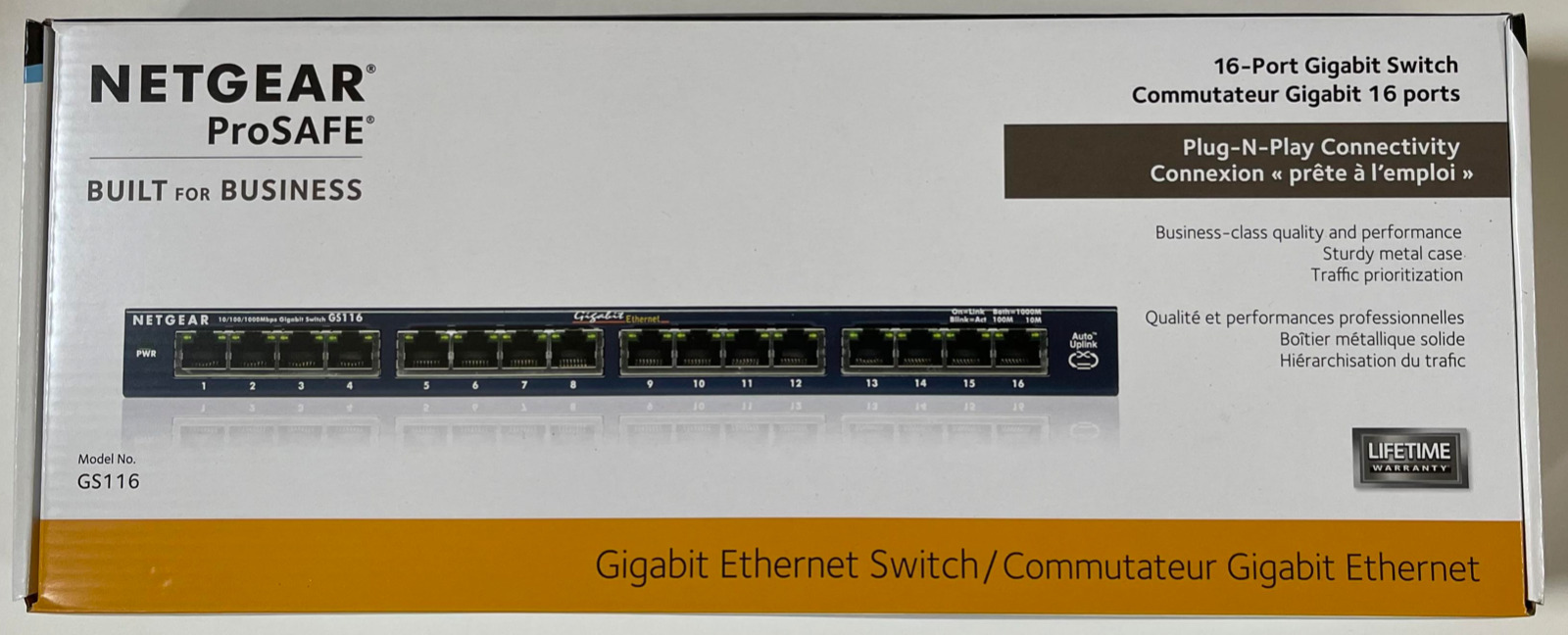 NETGEAR 16-Port Gigabit Ethernet Unmanaged Switch (GS116NA) - Desktop or Wall