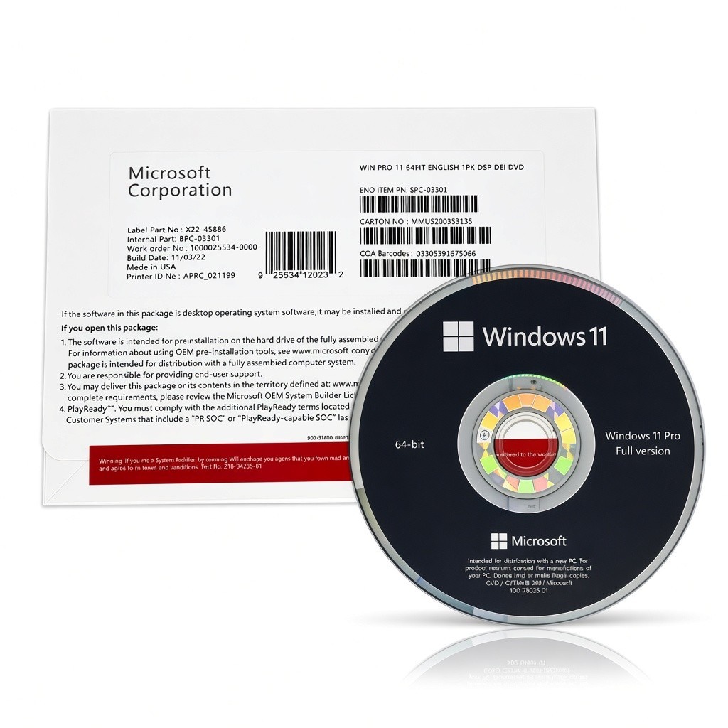 Microsoft Windows 11 Pro 64-Bit DVD Full Version 1 PC Product Key New Sealed 🥇