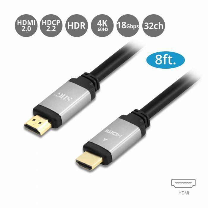 SIIG 4K High Speed HDMI Cable - 8ft (CB-H20T11-S1)