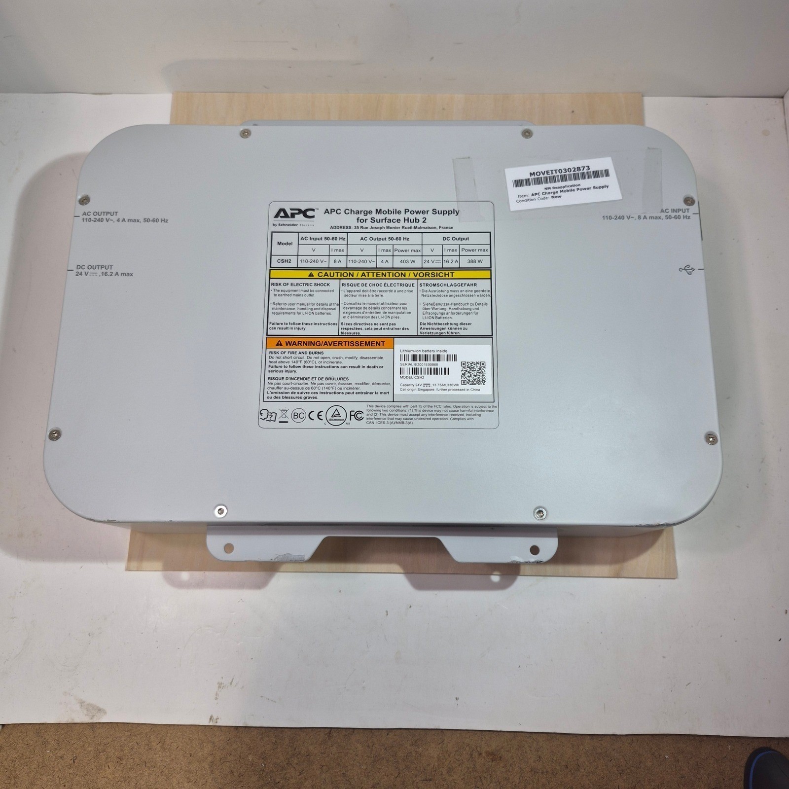APC Charge Mobile Power Supply for Surface Hub 2 CSH2 403W 388W APC Charge Mobile Power Supply for Surface Hub 2 CSH2 403W 388W