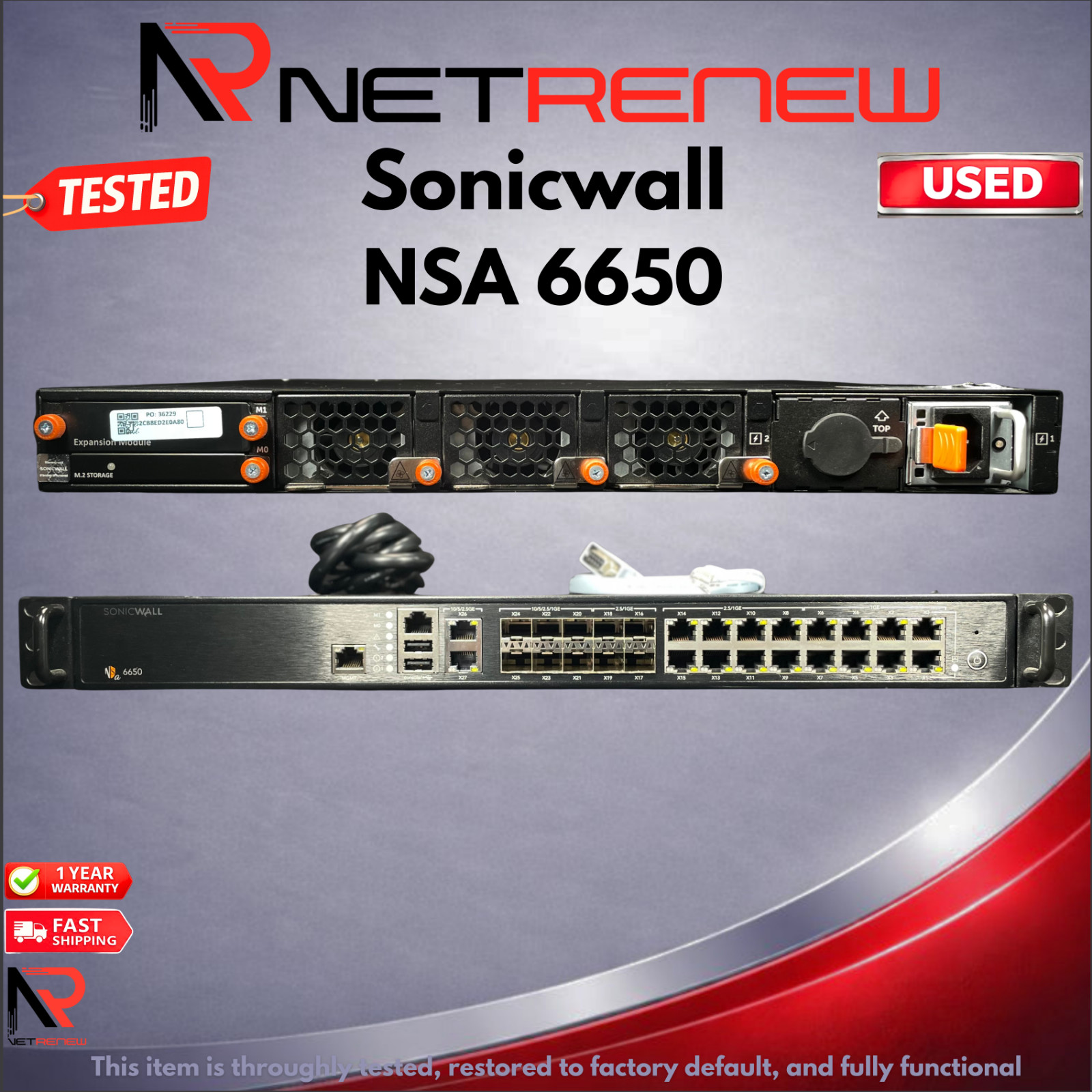 SonicWall NSA 6650 Firewall Security Appliance 1RK39-0CB SonicWall NSA 6650 Firewall Security Appliance 1RK39-0CB