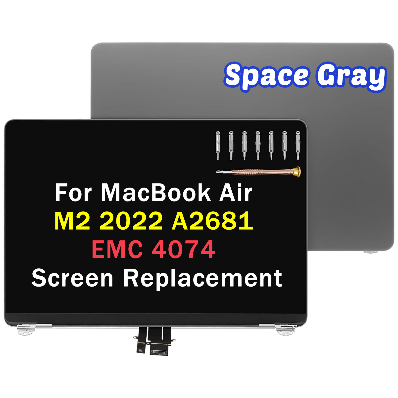 A2681 LCD Screen Replacement Assembly for MacBook Air M2 2022 W/Repair Kit A++