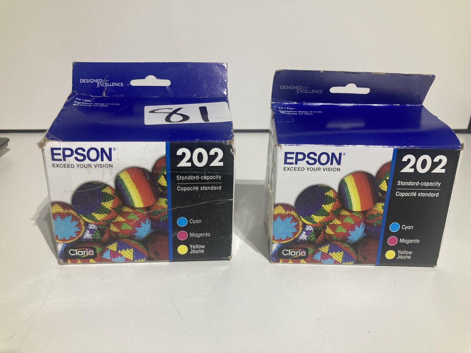Epson T202520-S 202 Color Ink Cartridge Magenta Yellow Cyan (2 Packs) Exp 7/23