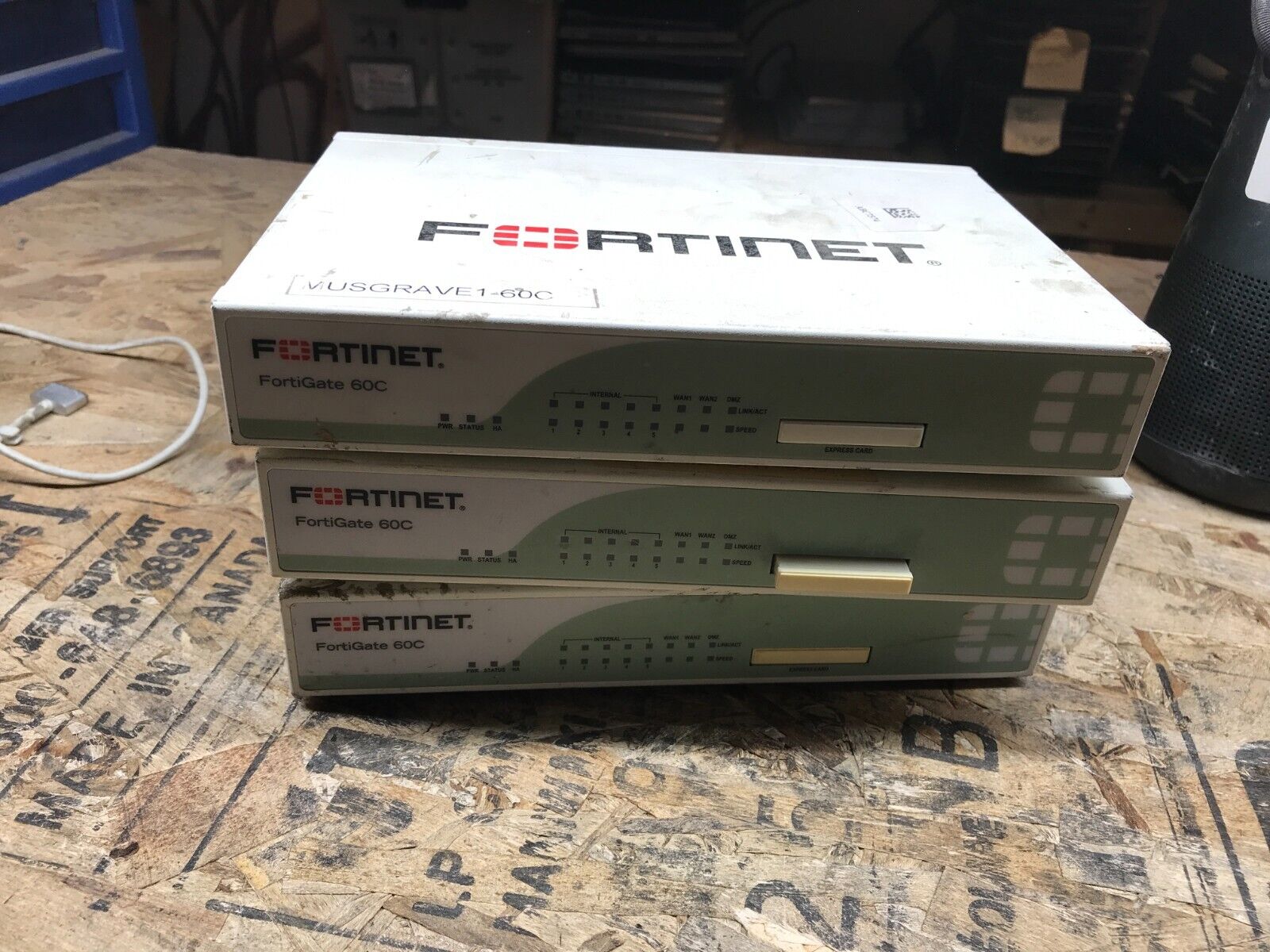 Lot of 3 Fortinet FortiGate 60C FG-60C Router Firewall Security Appliance