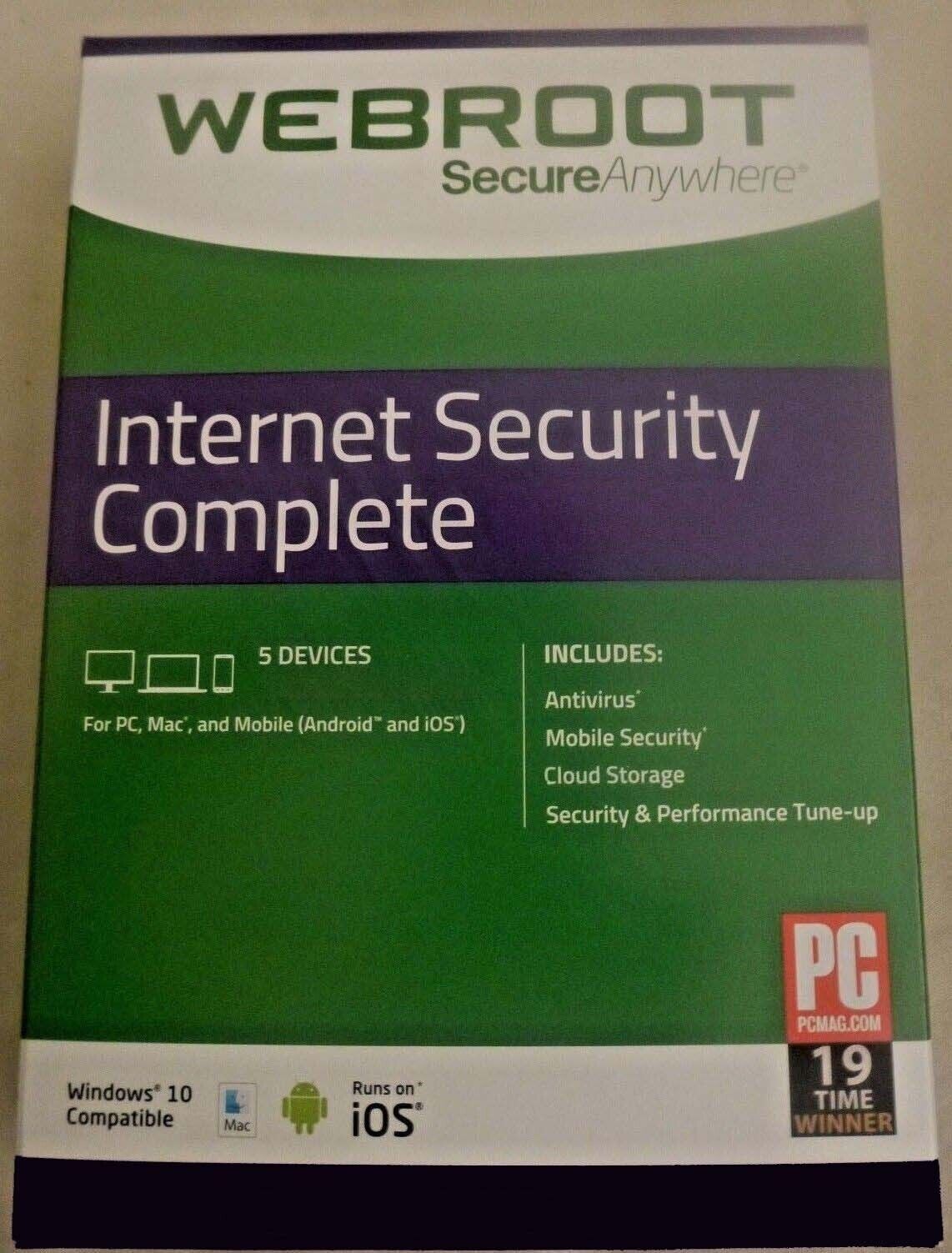 Webroot Internet Security Complete 2024 | 3 YRS | 5 PC/MAC/MOBILE | KEY EMAILED