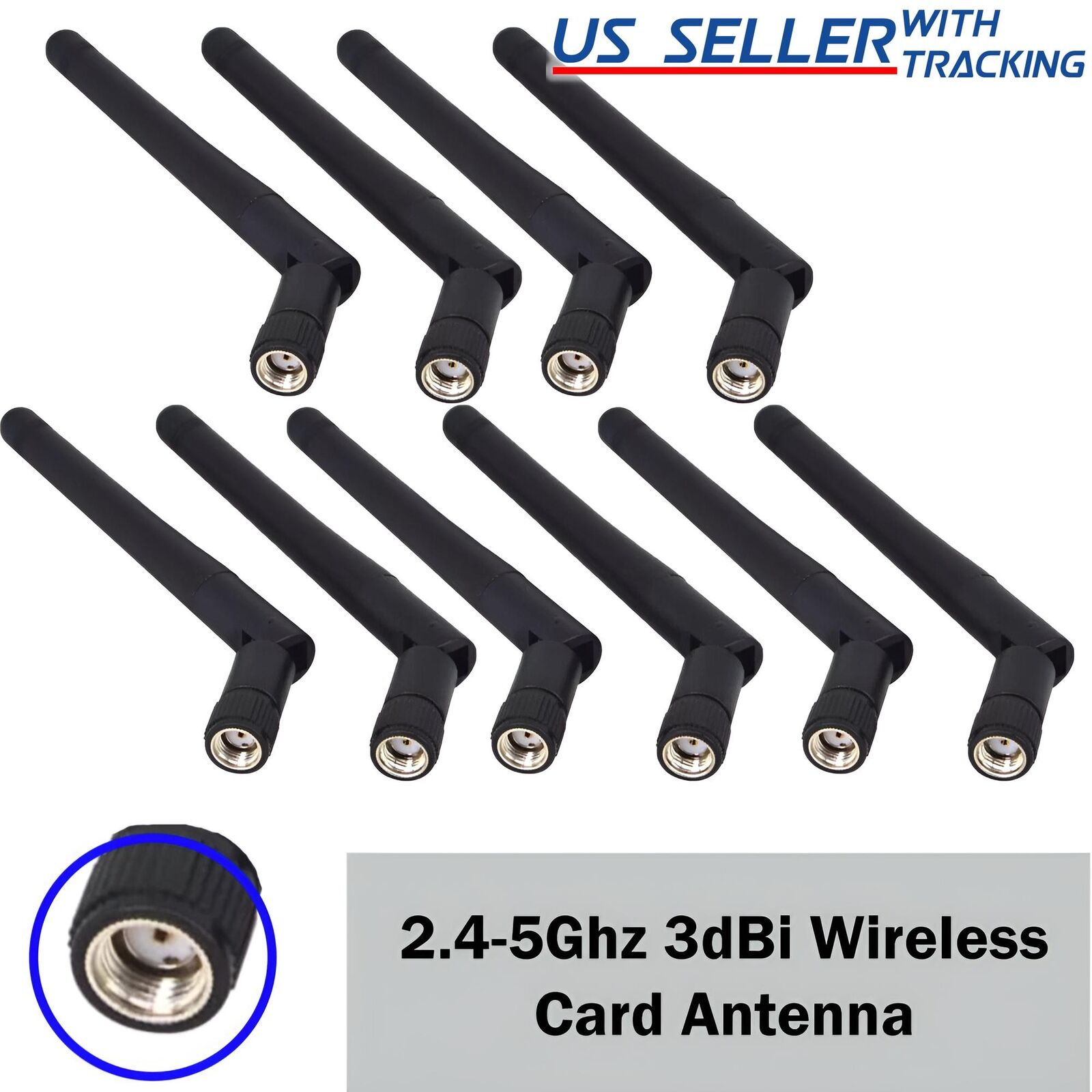 10 Pack RP-SMA Antenna for WiFi 2.4GHz/5Ghz Wireless Card Router