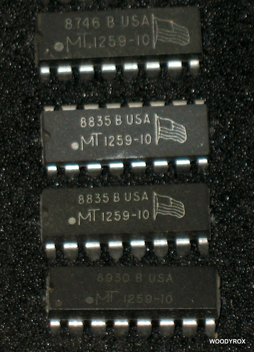 4ea. Micron Technologies MT1259-10 RAM drop in for TMS4256-10NL or 41256-10 4ea. Micron Technologies MT1259-10 RAM drop in for TMS4256-10NL or 41256-10