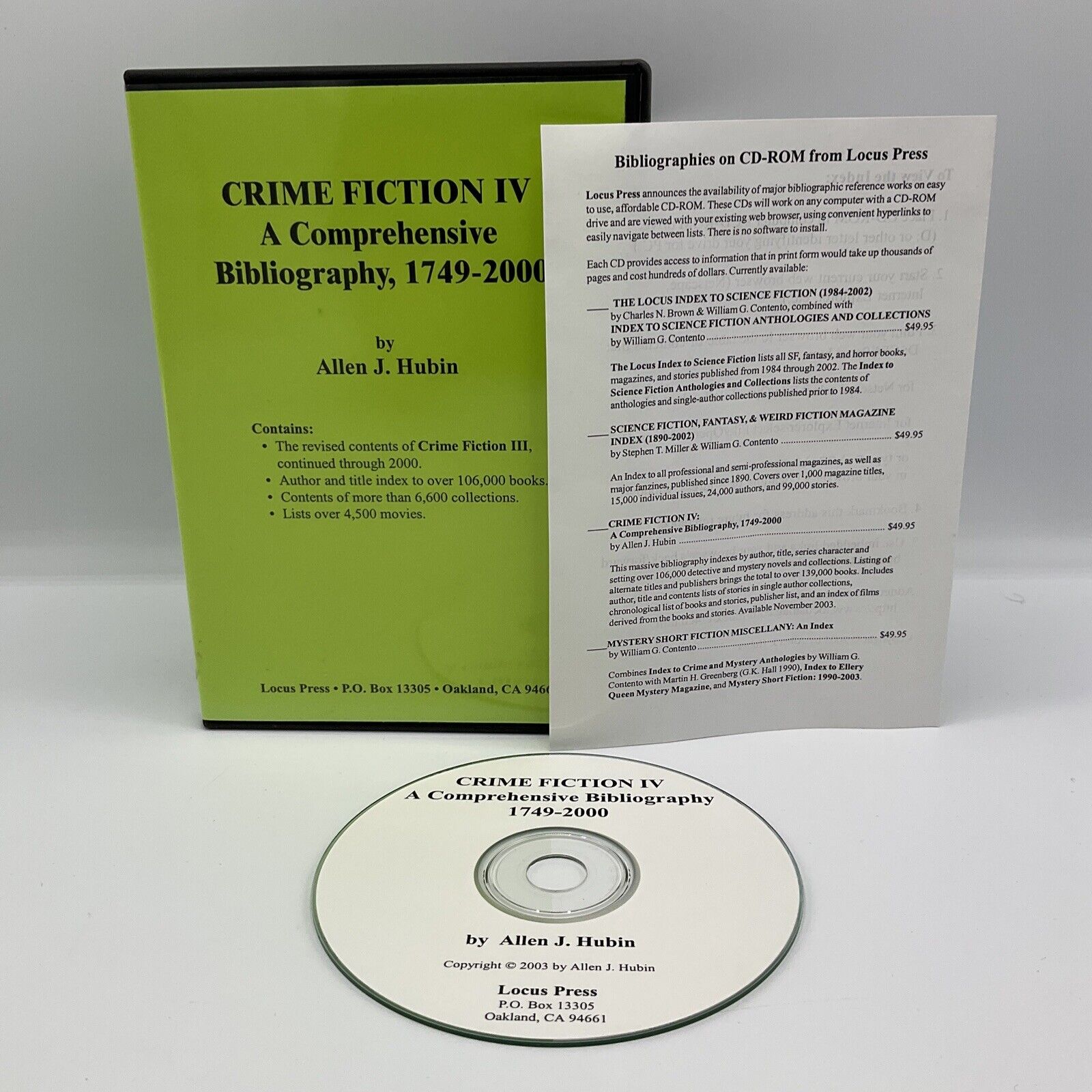 Allen J Hubin / Crime Fiction IV: A Comprehensive Bibliography 1749-2000- CD ROM