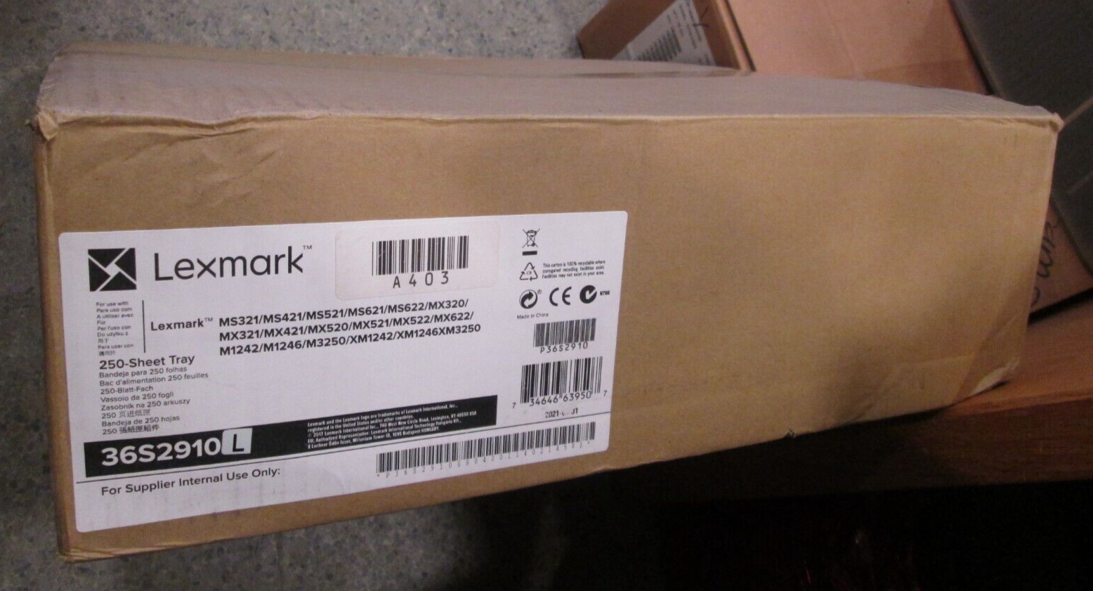 Lexmark 36S2910 250-sheet Tray Paper 250 Sheet