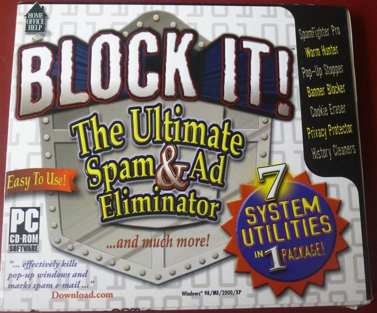 Software PC Block It The Ultimate Spam & Ad Eliminator 7 Utilities VINTAGE NEW